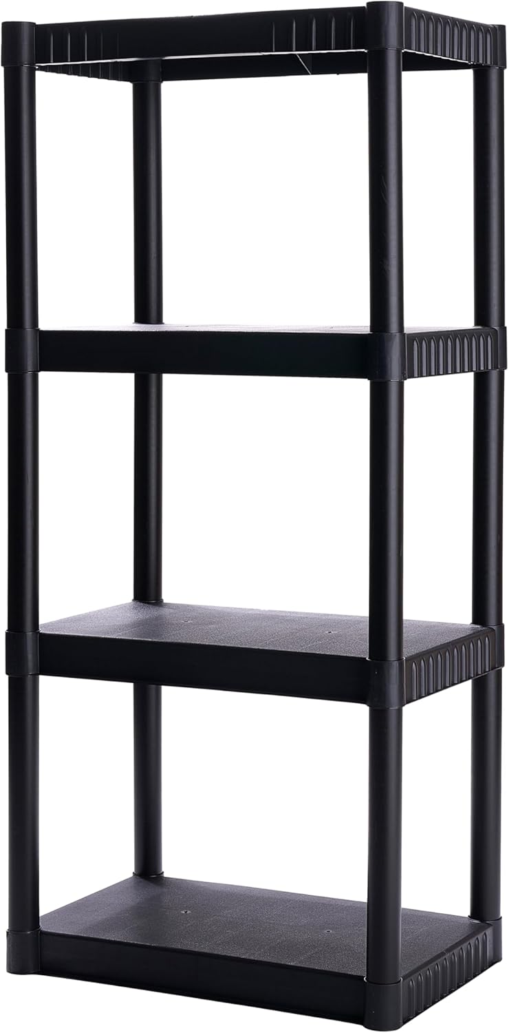 4-Shelf Plastic Storage Unit, 48 x 23 x 14 in - 200 lb Capacity
