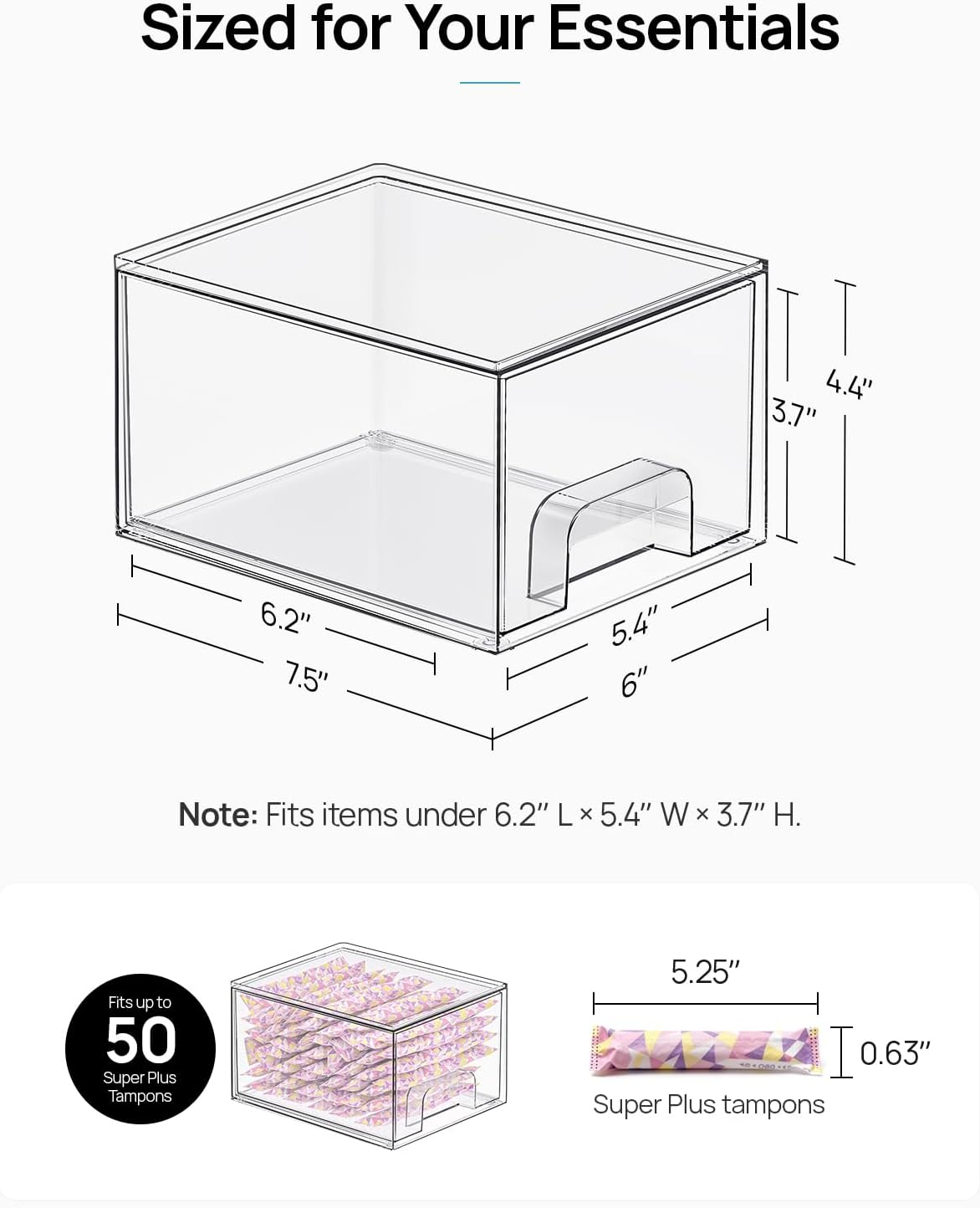 Small Clear Stackable Storage Drawers - 6 Pack